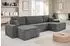 Beautysofa Hektor U Wohnlandschaft mit Schlaffunktion, Cordstoff, dunkelgrau, 377x94x152cm (Poso 60)