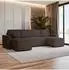 Masseno Pesano P Ecksofa U-Form mit Schlaffunktion, Kordstoff, braun, 306x85x140cm (POSO 06)