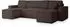 Masseno Pesano P Ecksofa U-Form mit Schlaffunktion, Kordstoff, braun, 306x85x140cm (POSO 06)