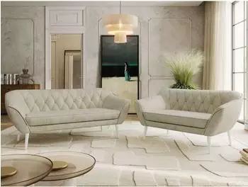MKS Meble PIRS Sofagarnitur 3+2 Sitzer, beige, Wellenfederung