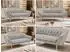 MKS Meble Pirs 3-Sitzer-Sofa, Samt, hellgrau, Wellenfederung, 180cm