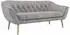MKS Meble Pirs 3-Sitzer-Sofa, Samt, hellgrau, Wellenfederung, 180cm