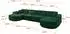 ALTDECOR MARI-U2-v3 Wohnlandschaft U-Form, Velours, dunkelgrün, 388x171x83cm (800001202234)