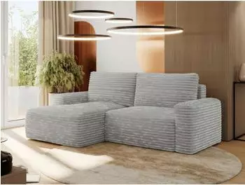MKS Belluno L Ecksofa Cord, grau, L-Form, 233x144cm (800000812463)