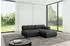ALTDECOR Razon-L1 Ecksofa L-Form, Velours, schwarz, 190x160x70cm (800001348690)