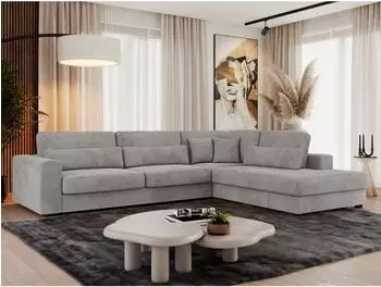 MKS Savona Ecksofa L-Form, grau Cord, rechts (800000786919)