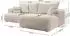 Selsey Ovo Cord Ecksofa mit Schlaffunktion & Bettkasten, Ottomane links, hellgrau