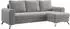 MKS Axel Velvet Ecksofa L-Form, hellgrau, Velours, 242x140cm (800000579443)