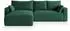 Masseno Foril P Ecksofa L-Form mit Schlaffunktion, Kordstoff, grün, 265x178cm (FORIL P)