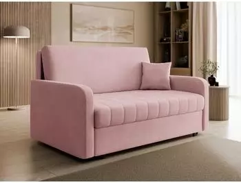 Mirjan24 Viva Silk IV Schlafsofa mit Bettkasten, 3-Sitzer, rosa (Polo 882)
