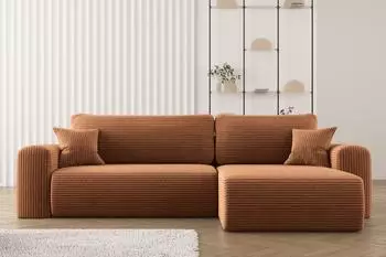 Kaiser M&ouml;bel Capri Ecksofa mit Schlaffunktion, Stoff Poso, L-Form rechts, 272x145cm (Capri Poso)