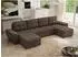 MKS Meble Umbria U Ecksofa U-Form mit Schlaffunktion und Bettkasten, braun Velvet (336x85x157cm)