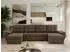 MKS Meble Umbria U Ecksofa U-Form mit Schlaffunktion und Bettkasten, braun Velvet (336x85x157cm)