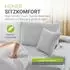 Juskys Coredo Ecksofa mit Ottomane, Cord, hellgrau