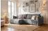 WFL GROUP Liv Ecksofa mit Schlaffunktion & Bettkasten, Cordstoff grau, L-Form (800001517760)