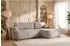 WFL GROUP Marion Ecksofa L-Form mit Schlaffunktion & Bettkasten, Chenille taupe, rechts (800001517785)