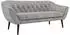 MKS Meble Pirs 3-Sitzer-Sofa Hellgrau Velvet, schwarze Beine, 180cm (Monolith 84)