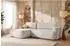 WFL GROUP Marion Ecksofa L-Form mit Schlaffunktion & Bettkasten, Chenille creme, links (800001517733)