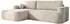 WFL GROUP Marion Ecksofa L-Form mit Schlaffunktion & Bettkasten, Chenille creme, links (800001517733)