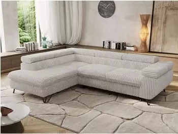 MKS Pablo L Ecksofa Cord beige, L-Form, Schlaffunktion (800001354266)