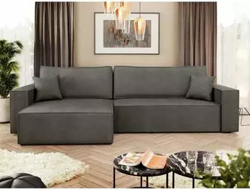 Mirjan24 Karl Maxi Ecksofa L-Form mit Schlaffunktion und Bettkasten (Lima 84)