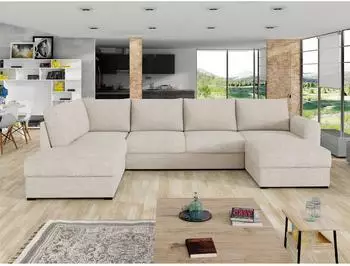 Mirjan24 Wilma Premium Wohnlandschaft U-Form mit Schlaffunktion und Bettk&auml;sten