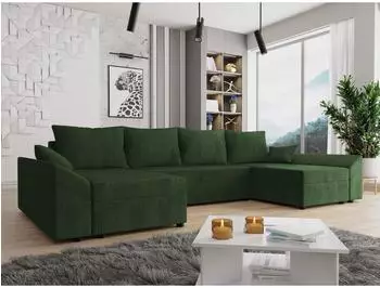 Mirjan24 Ecksofa U-Form Cord Schlaffunktion Bettkasten