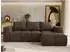 MKS Moniva Ecksofa L-Form mit Schlaffunktion & Bettkasten, Braun Velvet (800001263970)