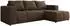 MKS Moniva Ecksofa L-Form mit Schlaffunktion & Bettkasten, Braun Velvet (800001263970)