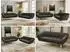 MKS Pirs 3+3 Sofa-Set Samt, dunkelgrau, weiße Beine (800001750517)