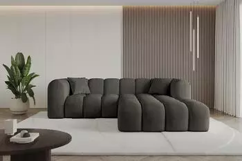 ALTDECOR OLEA-L1 Ecksofa L-Form, schwarz, 231x173x74cm (800001704189)
