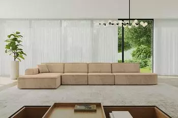 ALTDECOR IREA-L3-v3 Ecksofa L-Form, Velours, beige (800001724134)