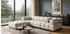 Fun Möbel FLOW 3-Sitzer Sofa mit Polsterhocker, Stoff Bluvel, creme