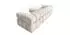 Fun Möbel FLOW 3-Sitzer Sofa mit Polsterhocker, Stoff Bluvel, creme