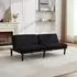MODFU 2-Sitzer-Klappsofa aus Samt, schwarz, 3-stufig verstellbare Rückenlehne