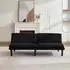 MODFU 2-Sitzer-Klappsofa aus Samt, schwarz, 3-stufig verstellbare Rückenlehne