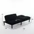MODFU 2-Sitzer-Klappsofa aus Samt, schwarz, 3-stufig verstellbare Rückenlehne