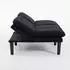 MODFU 2-Sitzer-Klappsofa aus Samt, schwarz, 3-stufig verstellbare Rückenlehne