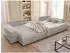 S-Style Möbel Mollis Wohnlandschaft U-Form Plüschcord hellgrau mit Schlaffunktion und Bettkasten, 350x77x168cm (800001109124)