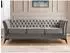S-Style Möbel Whitby Chesterfield Polstergarnitur 3+2, Samt, grau, schwarze Füße