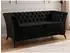 S-Style Möbel Whitby Chesterfield Sitzgarnitur 3+2+1, Samt, schwarz (800001098037)
