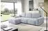 Fun Möbel ARGOS Ecksofa Schlafsofa, Stoff Vibe hellblau, Ottomane links