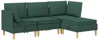 vidaXL Modular Sofa Set mit Stauraum 4 stk. Dunkelgr&uuml;n Stoff
