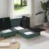 vidaXL Modulares Sofa-Set mit Stauraum, 4-tlg., dunkelgrün, Stoff