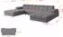 ALTDECOR COMA U2 Ecksofa U-Form mit Schlaffunktion, grau, 345x203x79cm (800001833581)