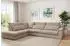 Fun Möbel THORA Ecksofa Stoff Poso, beige, Ottomane links