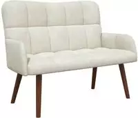vidaXL 2-Sitzer Sofa Creme 115 x 61 x 87 cm Samt