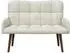 vidaXL 2-Sitzer Sofa Samt, creme, 115x61x87cm