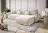 Fun Möbel AKITA Ecksofa Schlafsofa Stoff Monolith creme, Ottomane rechts