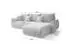 Fun Möbel AKITA Ecksofa Schlafsofa Stoff Monolith creme, Ottomane rechts